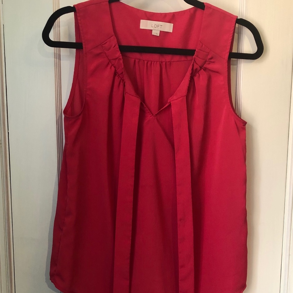 LOFT fuchsia sleeveless blouse